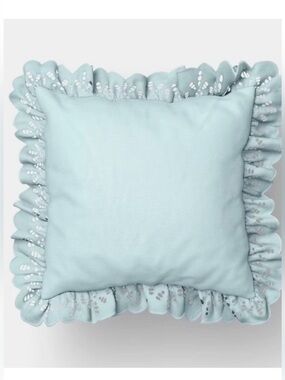 Threshold Studio McGee Light Aqua Ruffle Eyelet Outdoor Accent Pillow